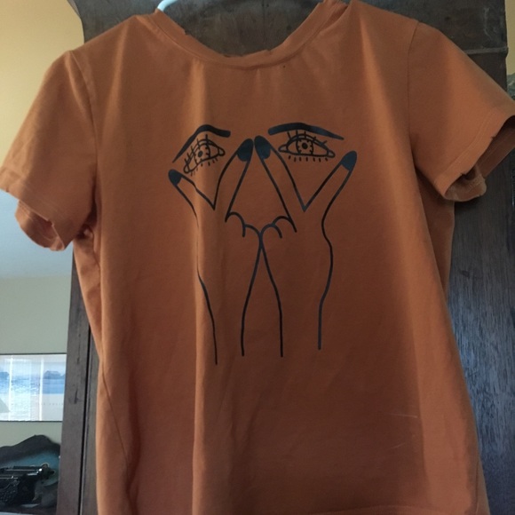 Orange tee with distressed collar - Picture 1 of 3